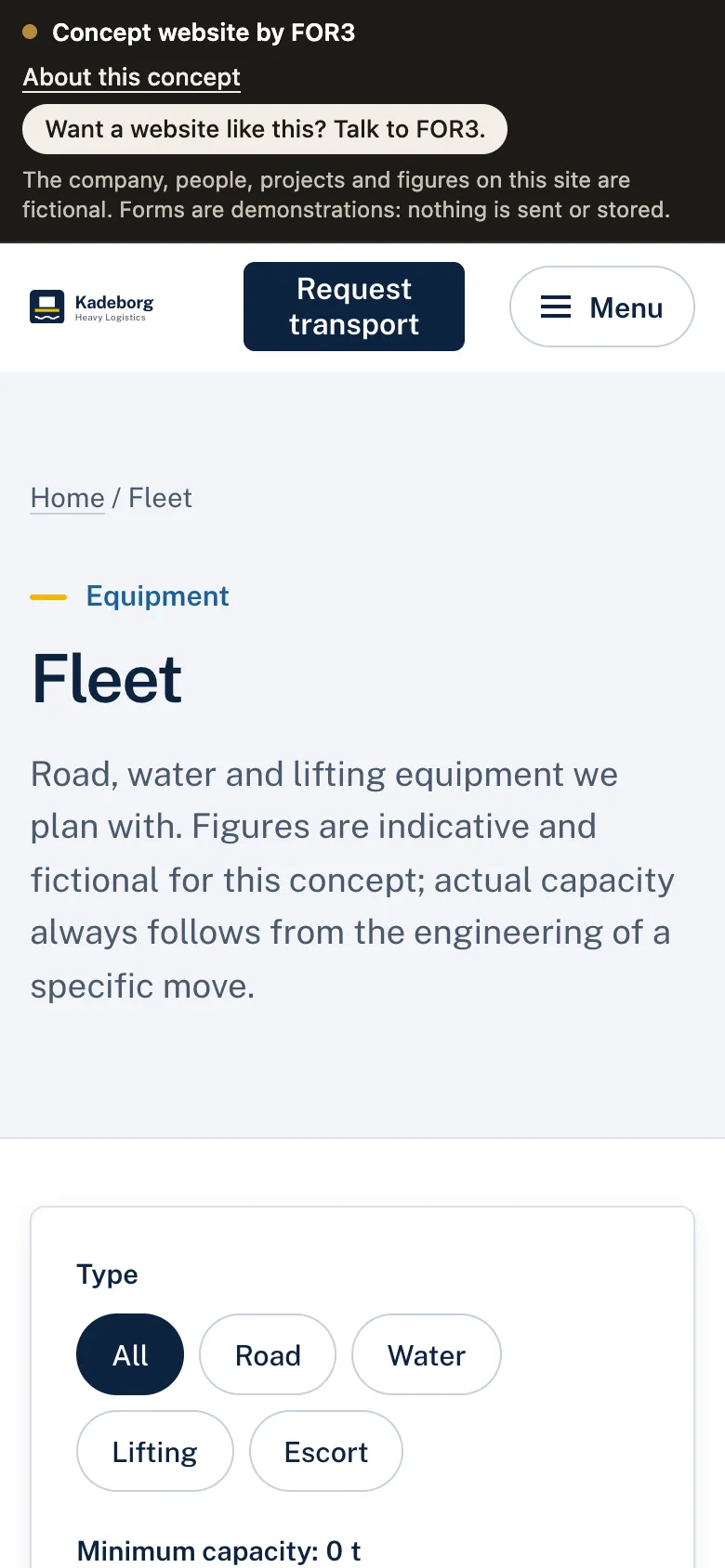 Kadeborg Heavy Logistics – mobile