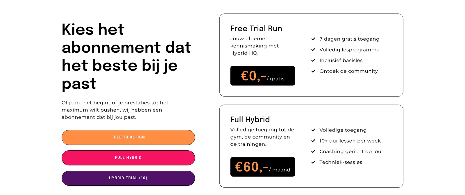 Website Hybrid HQ, scherm 2