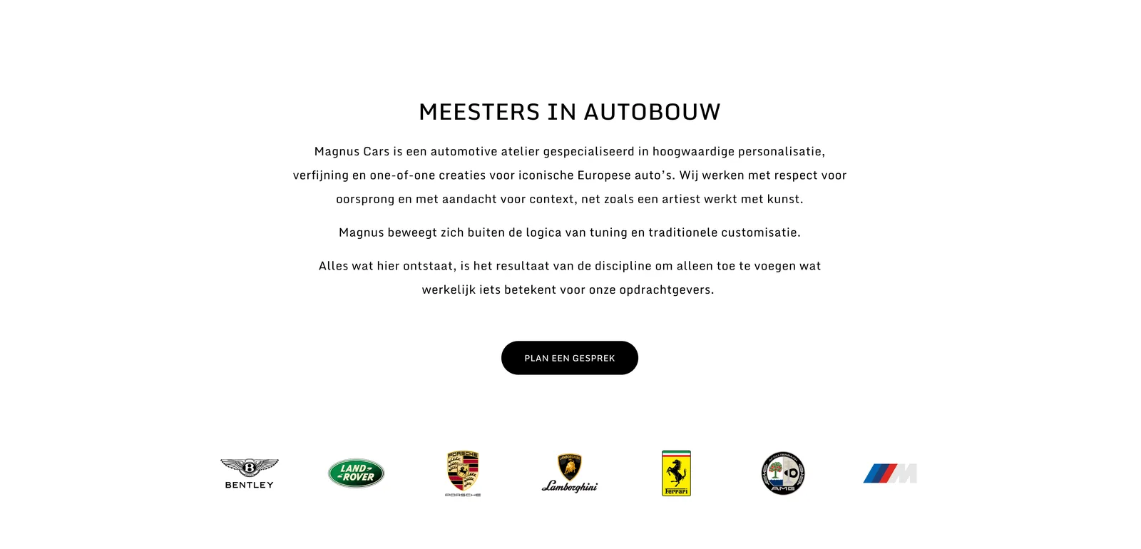Website Magnus Cars, scherm 2