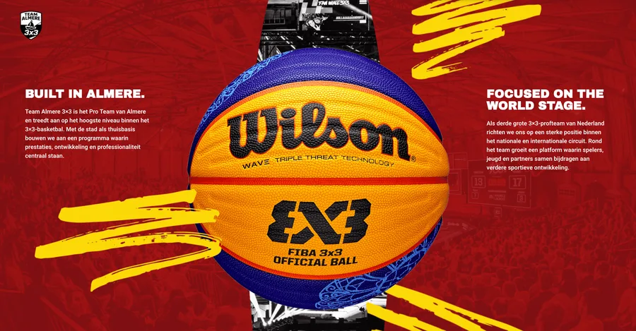 Team Almere 3x3: Website, Fotografie und Spieltag-Content für 3x3-Basketball.