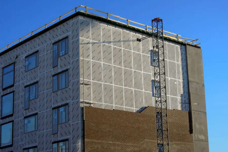 Detail of a modern building facade